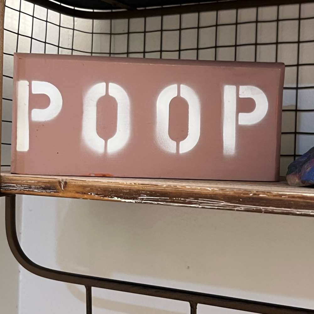 Decorative Block with 'POOP' Text